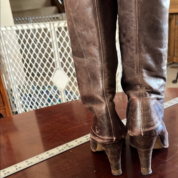 Brown Leather Knee-High Boots - Picture 3 of 4